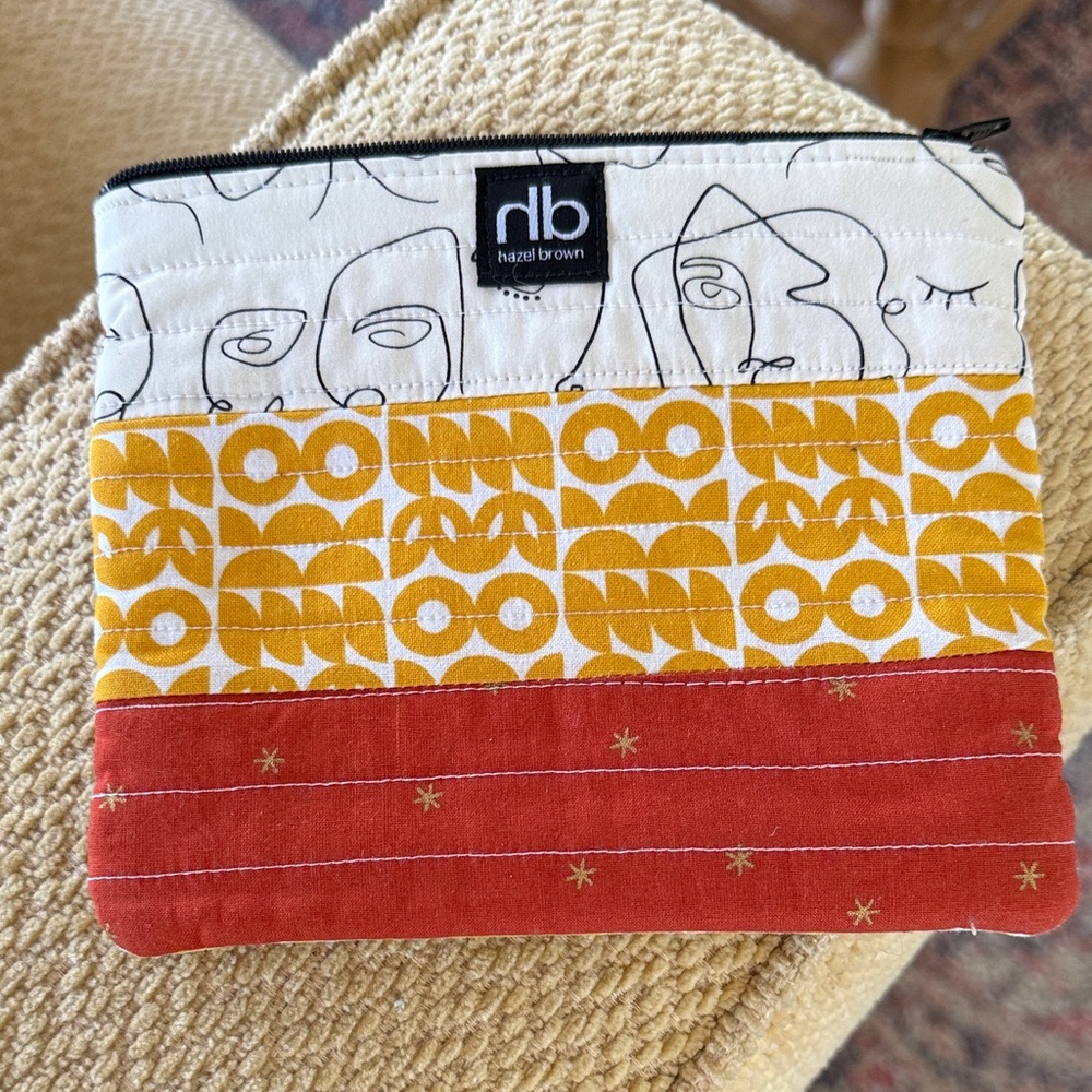 Hazel Brown Colorful Patterned Pouch